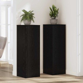 Soporte de plantas Roble Negro 33 x 33 x 100 cm en Soportes para macetas | Comprar online en Foru.es