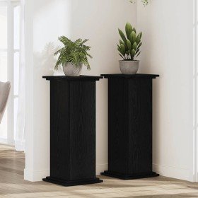Soporte de plantas Roble Negro 33 x 33 x 80 cm en Soportes para macetas | Comprar online en Foru.es