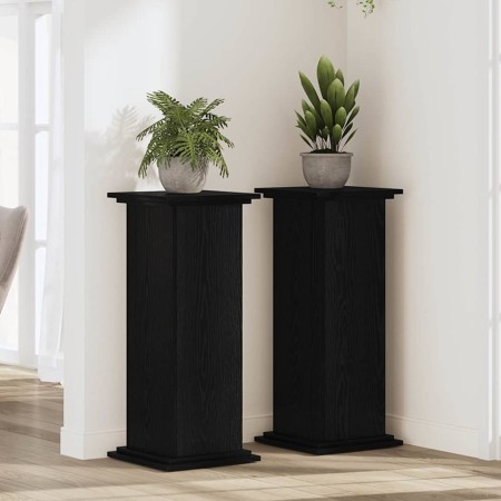 Soporte de plantas Roble Negro 33 x 33 x 80 cm en Soportes para macetas | Comprar online en Foru.es