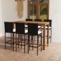 Conjunto de bar para jardín 7 piezas con cojines negro de vidaXL, Conjuntos de jardín - Ref: Foro24-3068006, Precio: 627,68 €...