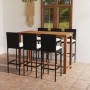 Conjunto de bar para jardín 7 piezas con cojines negro de vidaXL, Conjuntos de jardín - Ref: Foro24-3068006, Precio: 638,59 €...