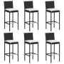 Conjunto de bar para jardín 7 piezas con cojines negro de vidaXL, Conjuntos de jardín - Ref: Foro24-3068006, Precio: 627,68 €...