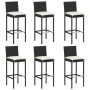 Conjunto de bar para jardín 7 piezas con cojines negro de vidaXL, Conjuntos de jardín - Ref: Foro24-3068006, Precio: 638,59 €...