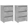 Mesitas de noche 2 uds contrachapada gris hormigón 40x35x62,5cm de vidaXL, Mesitas de noche - Ref: Foro24-806220, Precio: 84,...
