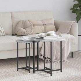 Conjunto de mesas auxiliares 2 pcs Sonoma Gris y Negro en Mesas auxiliares | Comprar online en Foru.es