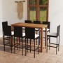 Conjunto de bar para jardín 9 piezas con cojines negro de vidaXL, Conjuntos de jardín - Ref: Foro24-3068008, Precio: 778,84 €...