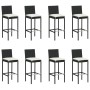 Conjunto de bar para jardín 9 piezas con cojines negro de vidaXL, Conjuntos de jardín - Ref: Foro24-3068008, Precio: 778,84 €...