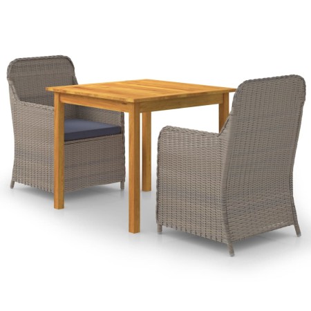 Juego de comedor para jardín de 3 piezas marrón de vidaXL, Conjuntos de jardín - Ref: Foro24-3067723, Precio: 432,08 €, Descu...