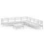 Juego de muebles de jardín 8 piezas madera maciza pino blanco de vidaXL, Conjuntos de jardín - Ref: Foro24-3083100, Precio: 4...