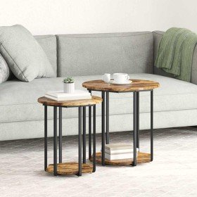 Conjunto de mesas auxiliares con estante 2 pcs Marrón en Mesas auxiliares | Comprar online en Foru.es