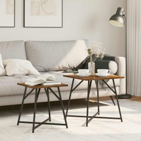 Conjunto de mesas auxiliares 2 pcs Roble Ahumado y Negro en Mesas auxiliares | Comprar online en Foru.es