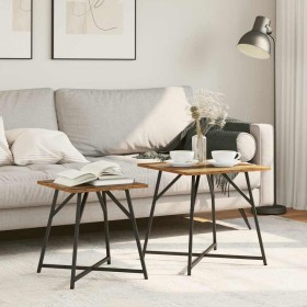 Conjunto de mesas auxiliares 2 pcs Madera envejecida y negra en Mesas auxiliares | Comprar online en Foru.es