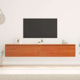 Armario de Pared con estante Marrón cera Madera de pino macizo en Estanterías | Comprar online en Foru.es