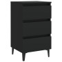 Mesita de noche con patas de metal negro 40x35x69 cm de vidaXL, Mesitas de noche - Ref: Foro24-805907, Precio: 67,49 €, Descu...
