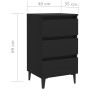 Mesita de noche con patas de metal negro 40x35x69 cm de vidaXL, Mesitas de noche - Ref: Foro24-805907, Precio: 67,49 €, Descu...
