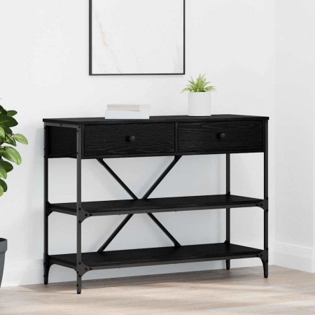 Mesa Consola con cajón Roble Negro 100 x 34,5 x 75 cm Madera en Mesas auxiliares | Comprar online en Foru.es