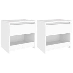 Mesitas de noche 2 uds madera contrachapada blanco 40x30x39 cm de vidaXL, Mesitas de noche - Ref: Foro24-803444, Precio: 53,6...