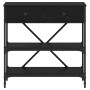 Mesa Consola con cajón Roble Negro 100 x 34,5 x 75 cm Madera en Mesas auxiliares | Comprar online en Foru.es