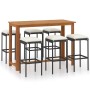 Conjunto de bar para jardín 7 piezas con cojines negro de vidaXL, Conjuntos de jardín - Ref: Foro24-3068011, Precio: 385,48 €...