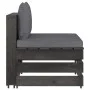 Sectional central sofa with gray impregnated wood cushions by vidaXL, Modular outdoor sofas - Ref: Foro24-3068120, Price: 97,...