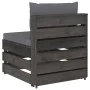Sectional central sofa with gray impregnated wood cushions by vidaXL, Modular outdoor sofas - Ref: Foro24-3068120, Price: 97,...
