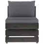Sectional central sofa with gray impregnated wood cushions by vidaXL, Modular outdoor sofas - Ref: Foro24-3068120, Price: 97,...