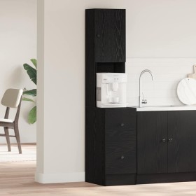Aparador de cocina con cajón Roble Negro 32 x 50 x 180 cm en Armarios de cocina | Comprar online en Foru.es