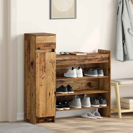 Armario Zapatero con cajón Madera vieja 100,5 x 28 x 100 cm en Zapateros y organizadores de calzado | Comprar online en Foru.es