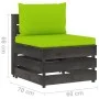 Central sectional sofa with gray impregnated wood cushions by vidaXL, Modular outdoor sofas - Ref: Foro24-3068131, Price: 84,...