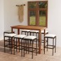 Conjunto de bar para jardín 9 piezas con cojines marrón de vidaXL, Conjuntos de jardín - Ref: Foro24-3068013, Precio: 443,40 ...