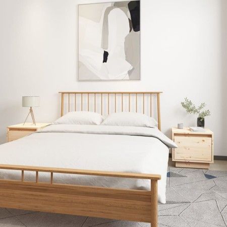 Mesitas de noche 2 uds madera maciza de pino 35x34x32 cm de vidaXL, Mesitas de noche - Ref: Foro24-813396, Precio: 76,64 €, D...