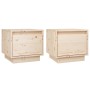 Mesitas de noche 2 uds madera maciza de pino 35x34x32 cm de vidaXL, Mesitas de noche - Ref: Foro24-813396, Precio: 76,64 €, D...