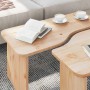 Mesa de Café 2 pcs Natural Madera maciza de pino en Mesas de centro | Comprar online en Foru.es