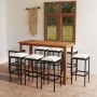 Conjunto de bar para jardín 9 piezas con cojines negro de vidaXL, Conjuntos de jardín - Ref: Foro24-3068014, Precio: 438,33 €...