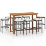 Conjunto de bar para jardín 9 piezas con cojines negro de vidaXL, Conjuntos de jardín - Ref: Foro24-3068014, Precio: 438,33 €...