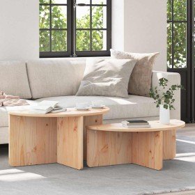Mesa de Café 2 pcs Natural Madera maciza de pino en Mesas de centro | Comprar online en Foru.es