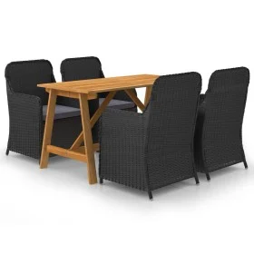 5-piece black garden dining set by vidaXL, Garden sets - Ref: Foro24-3068769, Price: 649,08 €, Discount: %