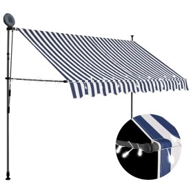 Toldo manual retráctil con LED azul y blanco 250 cm en Toldos | Comprar online en Foru.es