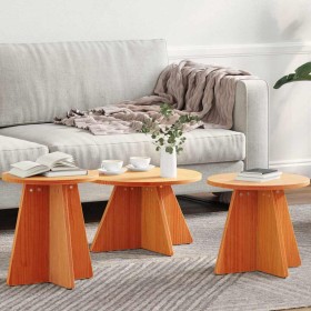 Mesa de Café 3 pcs Marrón cera en Mesas de centro | Comprar online en Foru.es