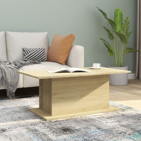 Mesa de centro madera de ingeniería roble Sonoma 102x55,5x40 cm de vidaXL, Mesas de centro - Ref: Foro24-810310, Precio: 42,8...