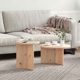 Mesa de Café 2 pcs Natural Madera maciza de Pino en Mesas de centro | Comprar online en Foru.es