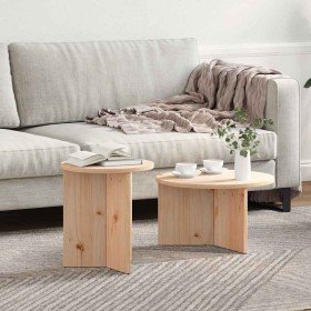 Mesa de Café 2 pcs Natural Madera maciza de Pino en Mesas de centro | Comprar online en Foru.es