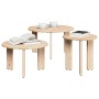 Mesa de Café 3 pcs Natural Madera maciza de pino en Mesas de centro | Comprar online en Foru.es