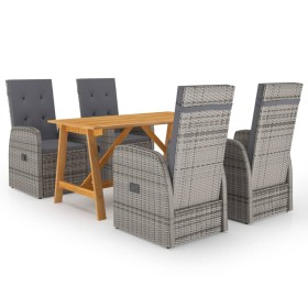 Juego de comedor para jardín 5 piezas gris de vidaXL, Conjuntos de jardín - Ref: Foro24-3068767, Precio: 937,62 €, Descuento: %