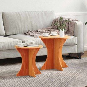 Mesa de Café 2 pcs Marrón cera Madera maciza de pino en Mesas de centro | Comprar online en Foru.es