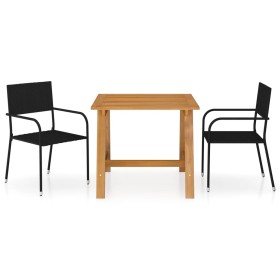 Juego de comedor de jardín 3 piezas negro de vidaXL, Conjuntos de jardín - Ref: Foro24-3068720, Precio: 161,05 €, Descuento: %