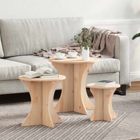Mesa de Café 3 pcs Natural en Mesas de centro | Comprar online en Foru.es