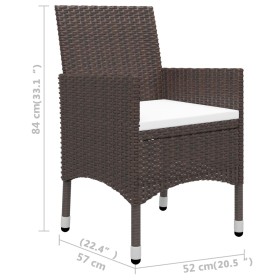 Juego de comedor para jardín de 5 piezas marrón de vidaXL, Conjuntos de jardín - Ref: Foro24-3068738, Precio: 390,12 €, Descu...