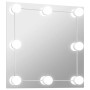 Espejo de pared con luces LED cuadrado de vidrio en Espejos | Comprar online en Foru.es