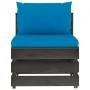 Sectional central sofa with gray impregnated wood cushions by vidaXL, Modular outdoor sofas - Ref: Foro24-3068124, Price: 107...